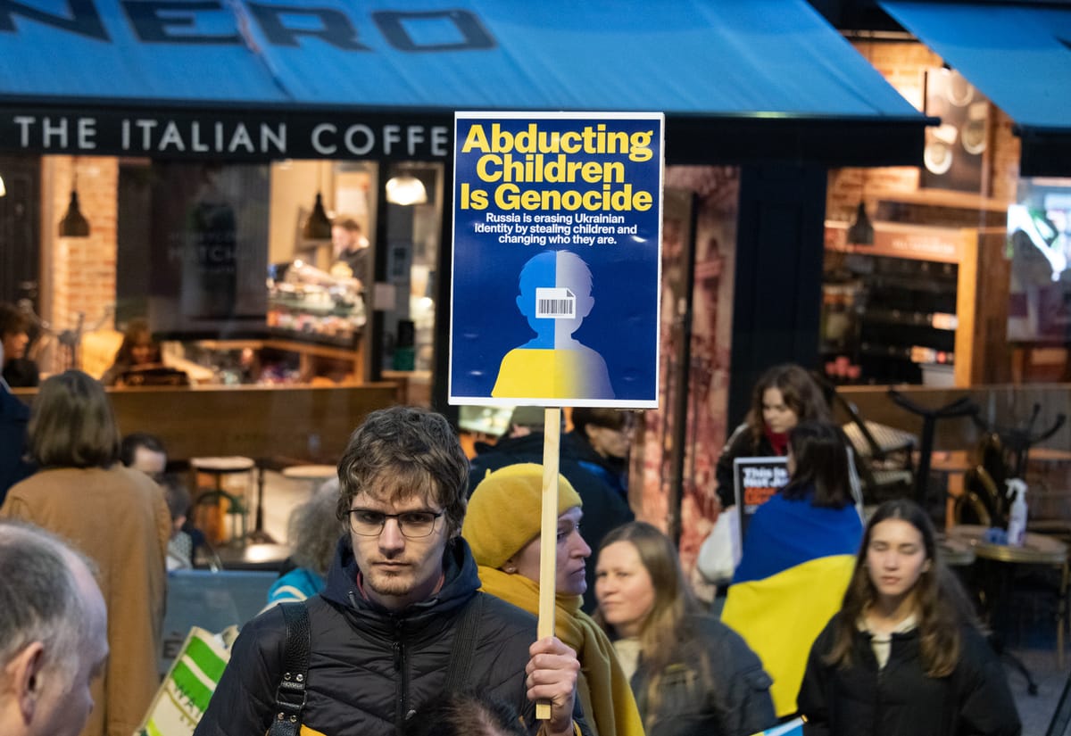 Nottingham people gather to march for Ukraine